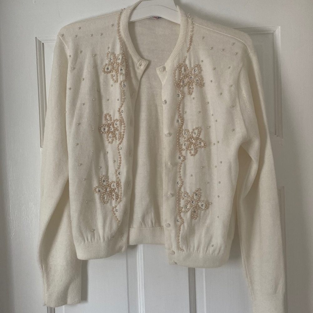 Vintage 1950 Appliqué Sweater